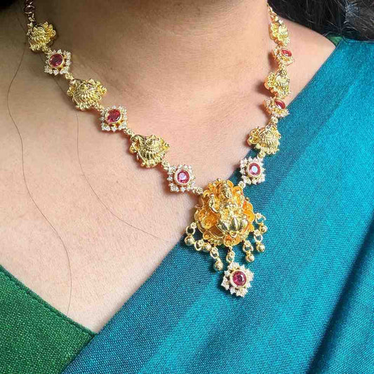 N0300 Gold Replica Collection Lakshmi Necklace