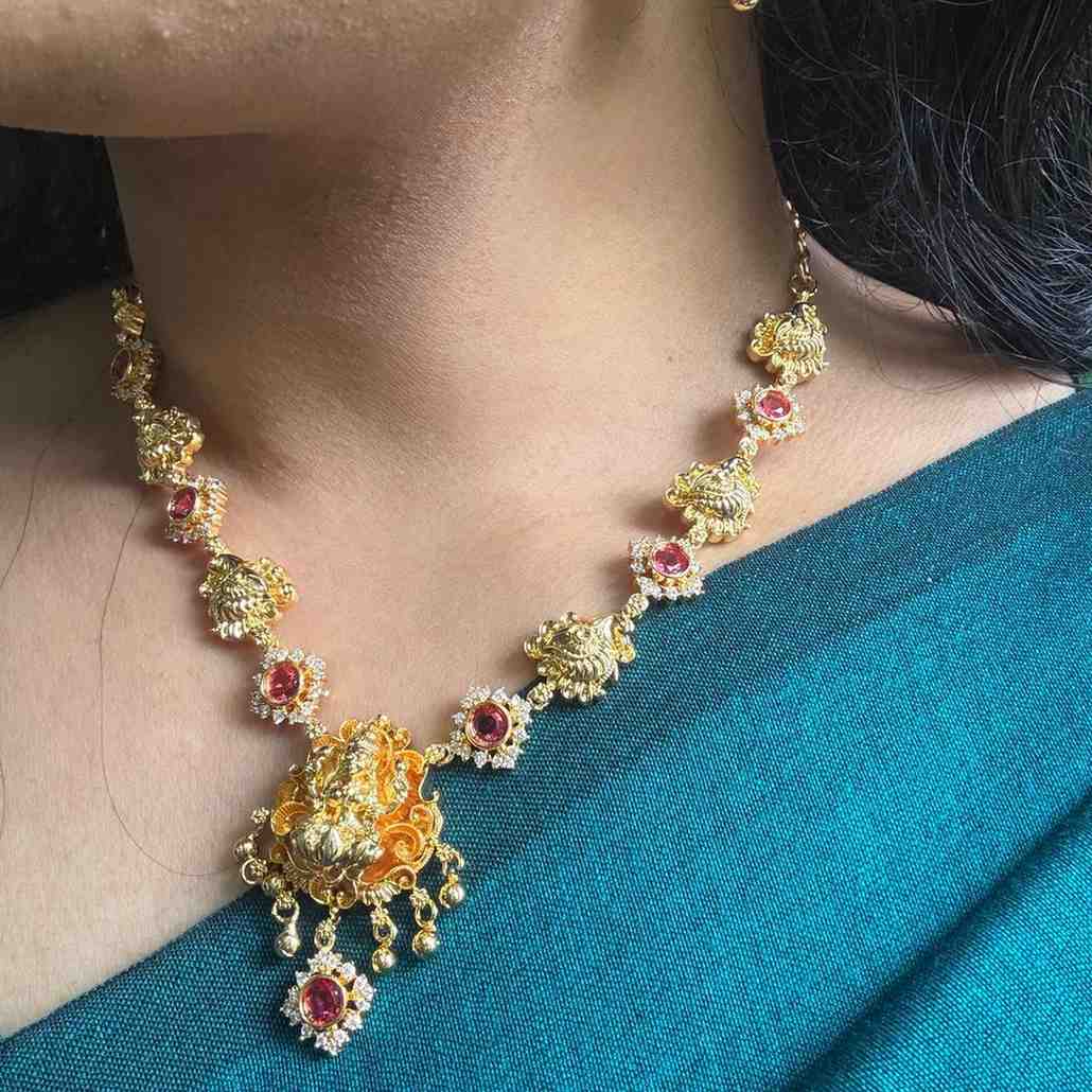 N0300 Gold Replica Collection Lakshmi Necklace