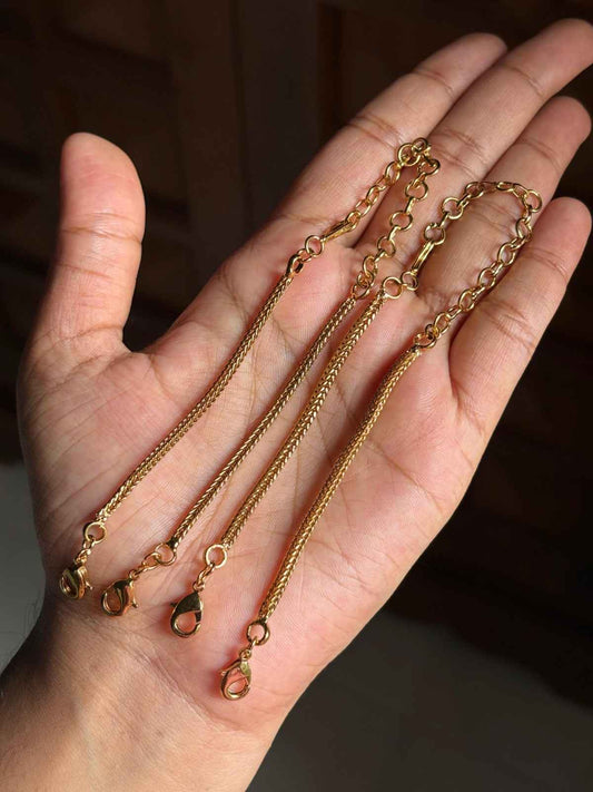 BC002 Set of 2 Premium Quality Back Chain with lobster claw on both side 29 cm /11.5 inch micro polish