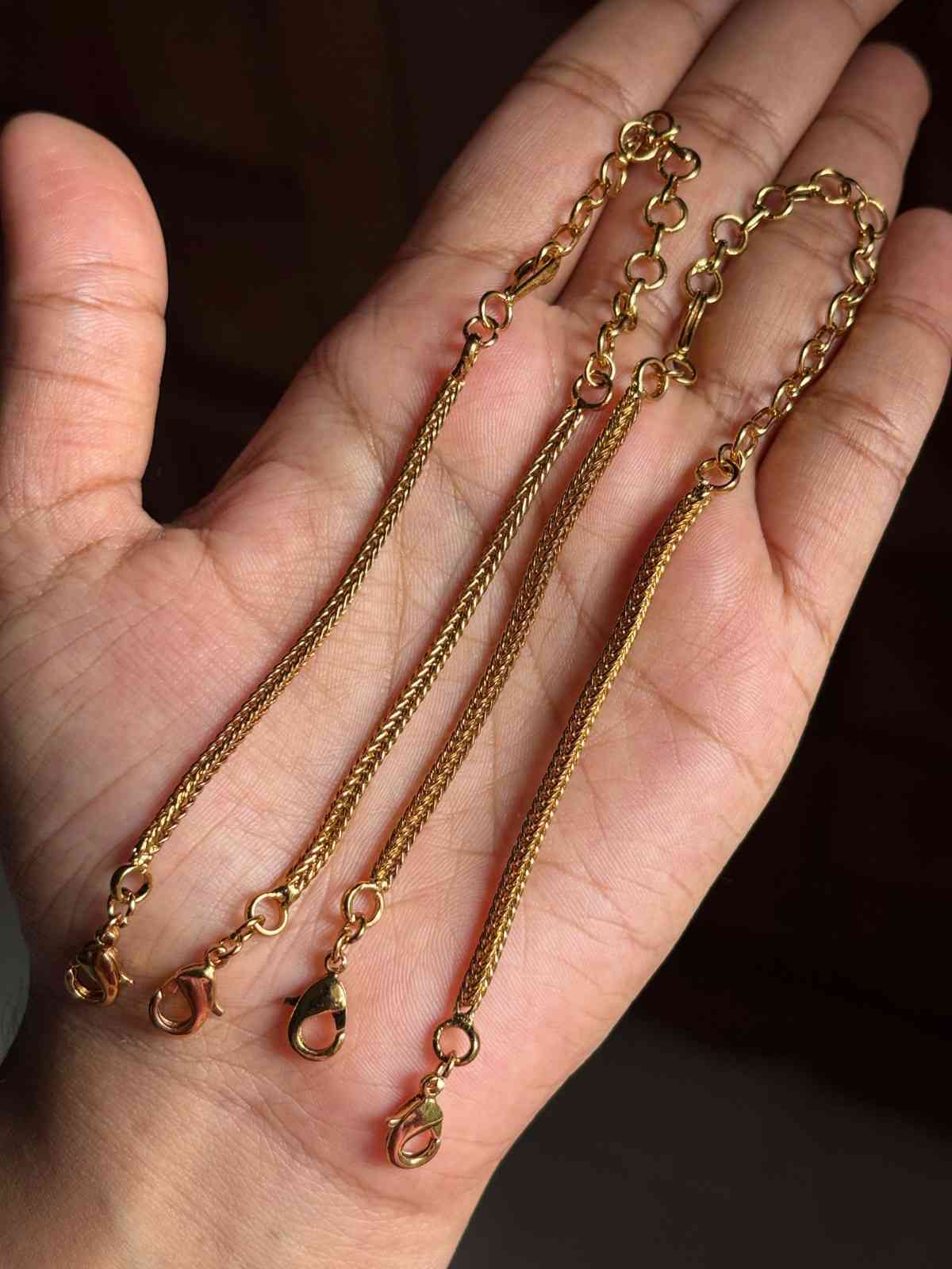 BC002 Set of 2 Premium Quality Back Chain with lobster claw on both side 29 cm /11.5 inch micro polish