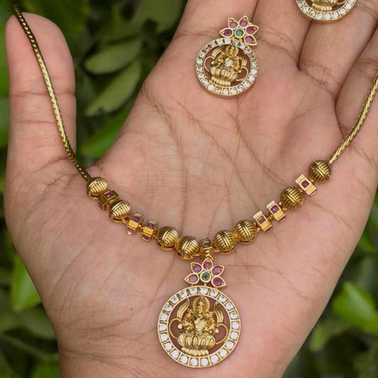 N0113 Traditional Lakshmi  Attigai type Necklace