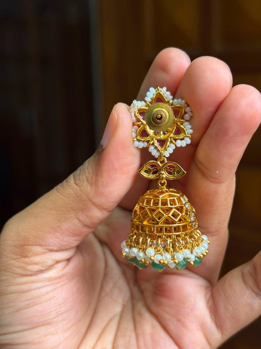 J0189 Floral Bridal Jhumka