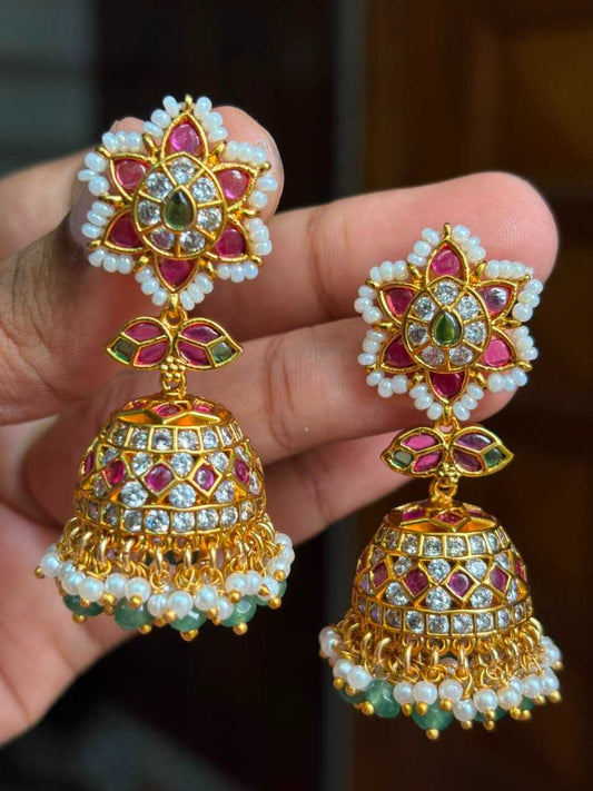 J0189 Floral Bridal Jhumka