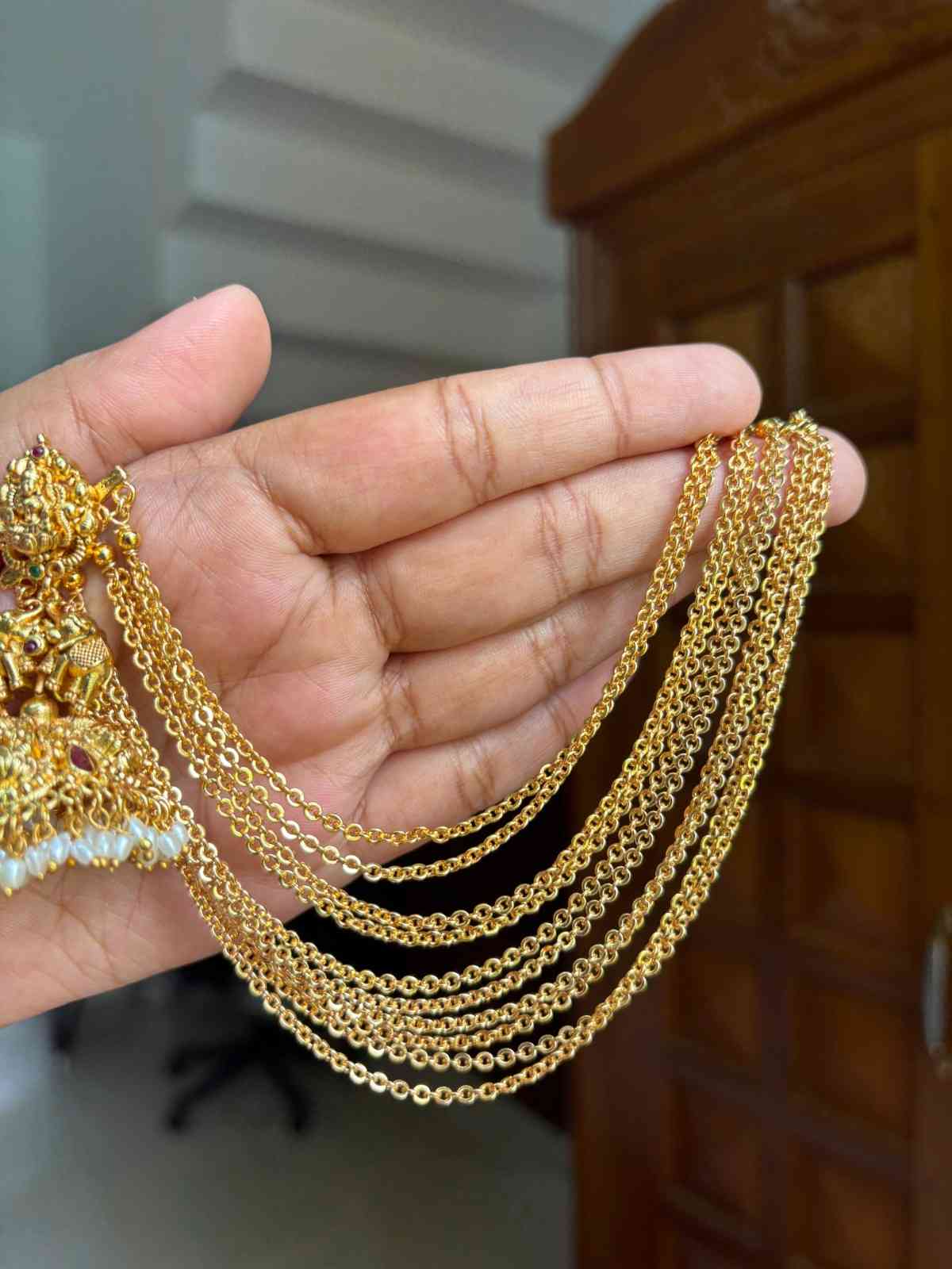 EC005 Gold Chain 10 line Ear Chain