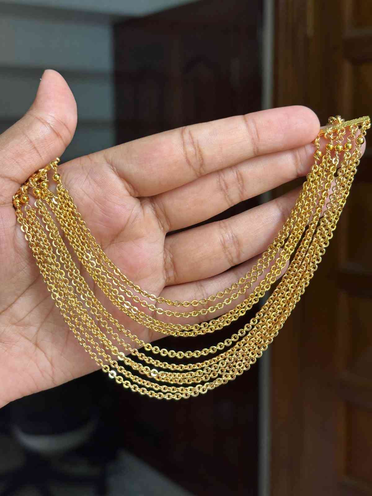 EC005 Gold Chain 10 line Ear Chain