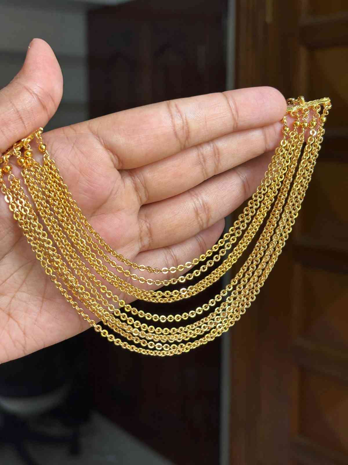 EC005 Gold Chain 10 line Ear Chain