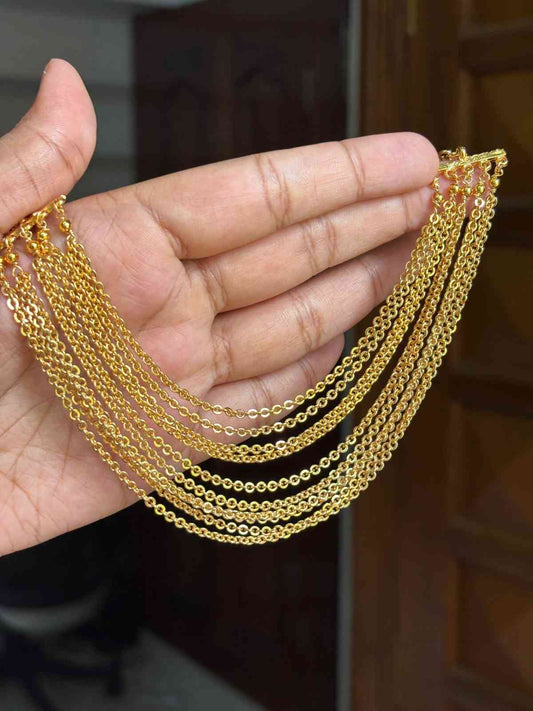 EC005 Gold Chain 10 line Ear Chain
