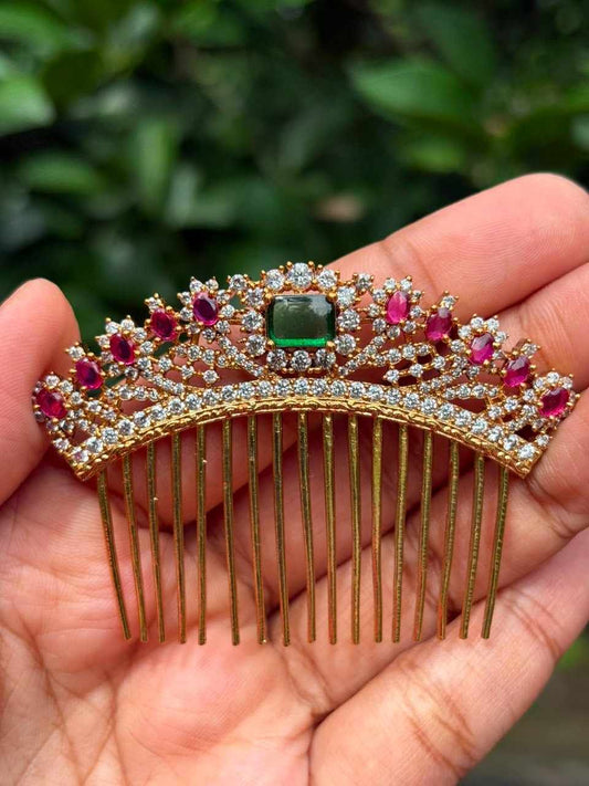 HA068 Floral Pattern hair Comb Jewel