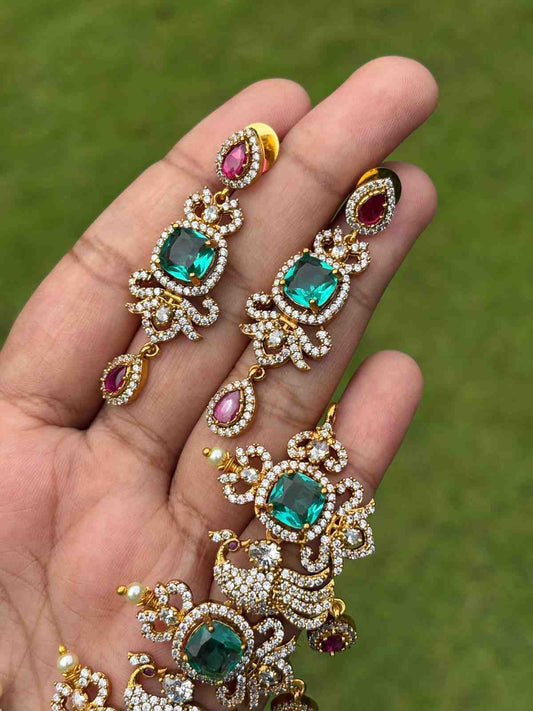 N0305 Premium Peacock Stone Necklace