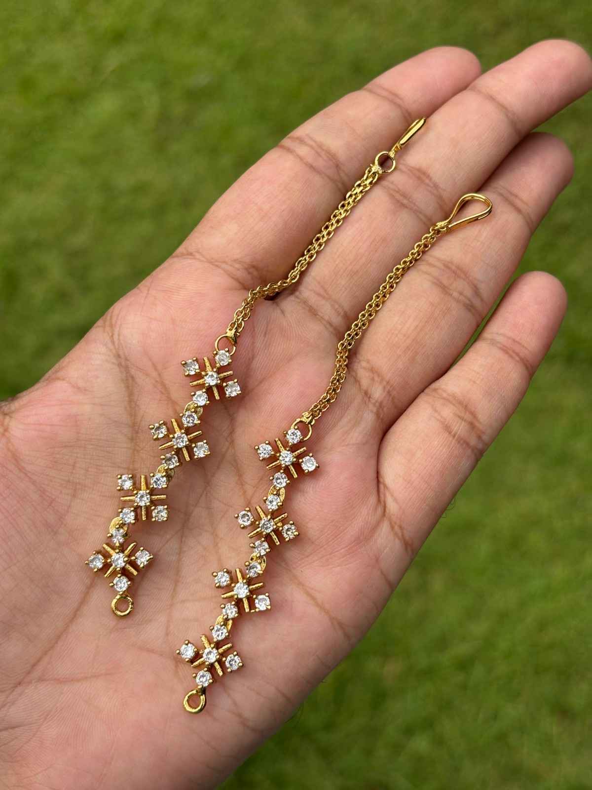 EC013 Straight Stone Ear chain