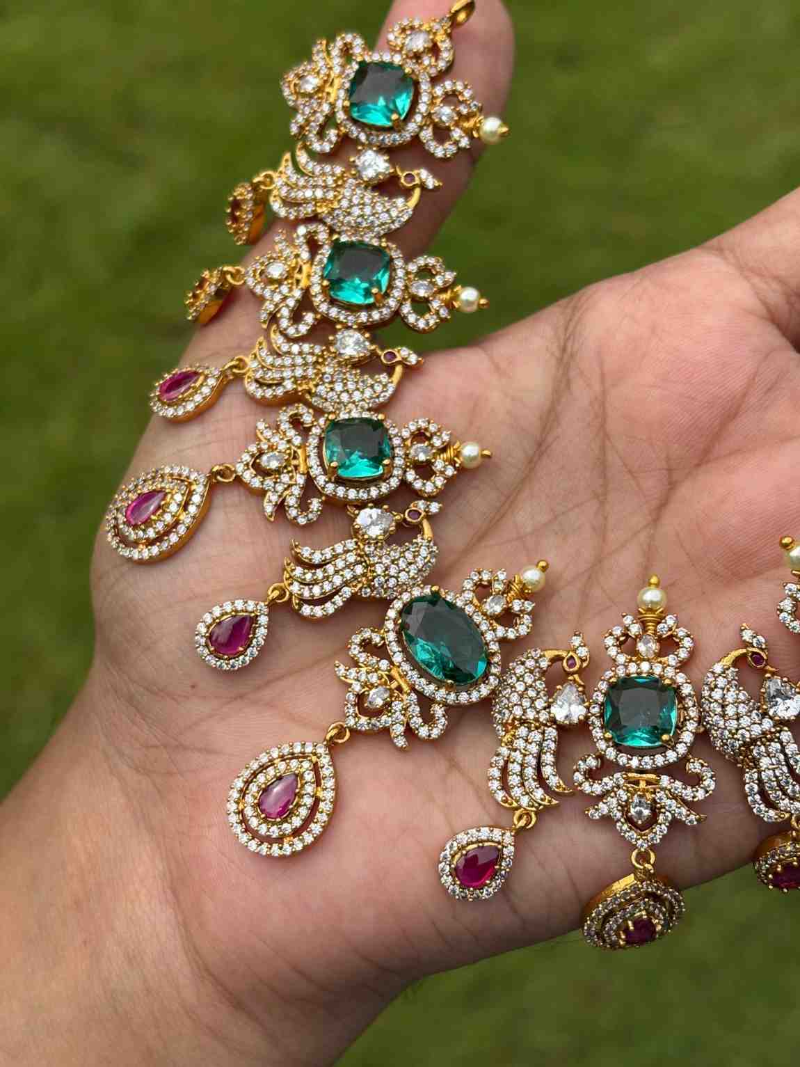 N0305 Premium Peacock Stone Necklace