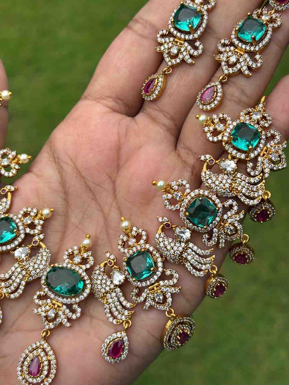 N0305 Premium Peacock Stone Necklace