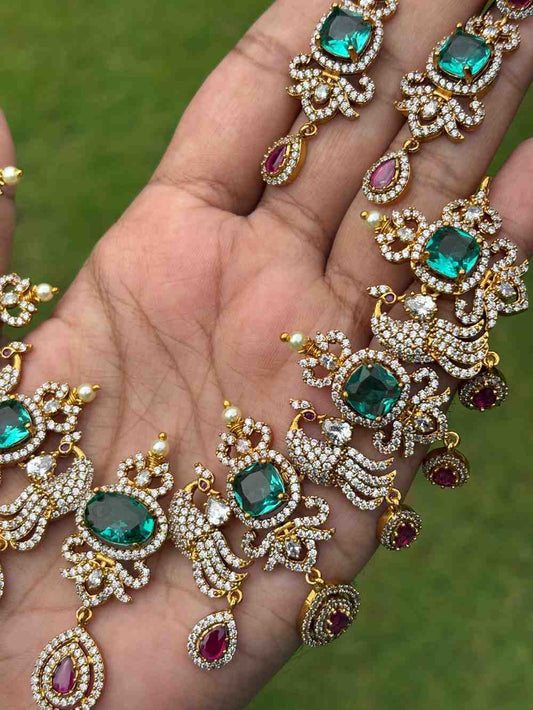 N0305 Premium Peacock Stone Necklace