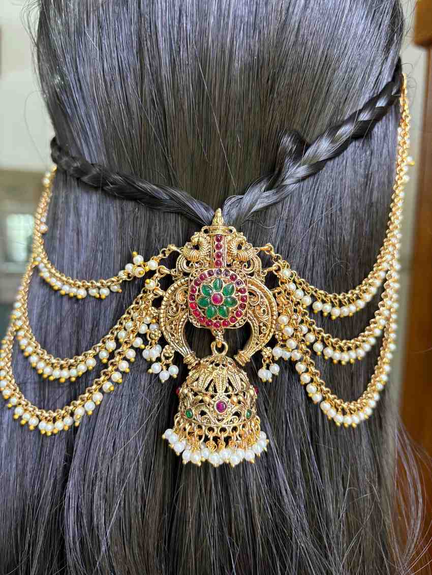 HA069 Hair Accessory With Attached Mattal \ Ear chain