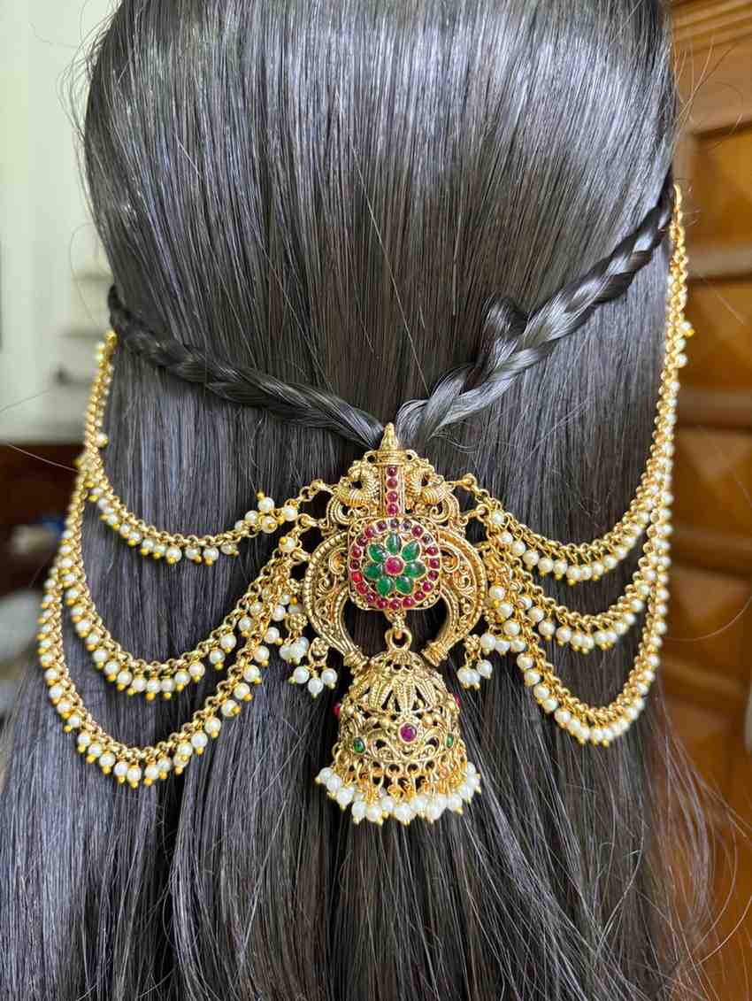 HA069 Hair Accessory With Attached Mattal \ Ear chain