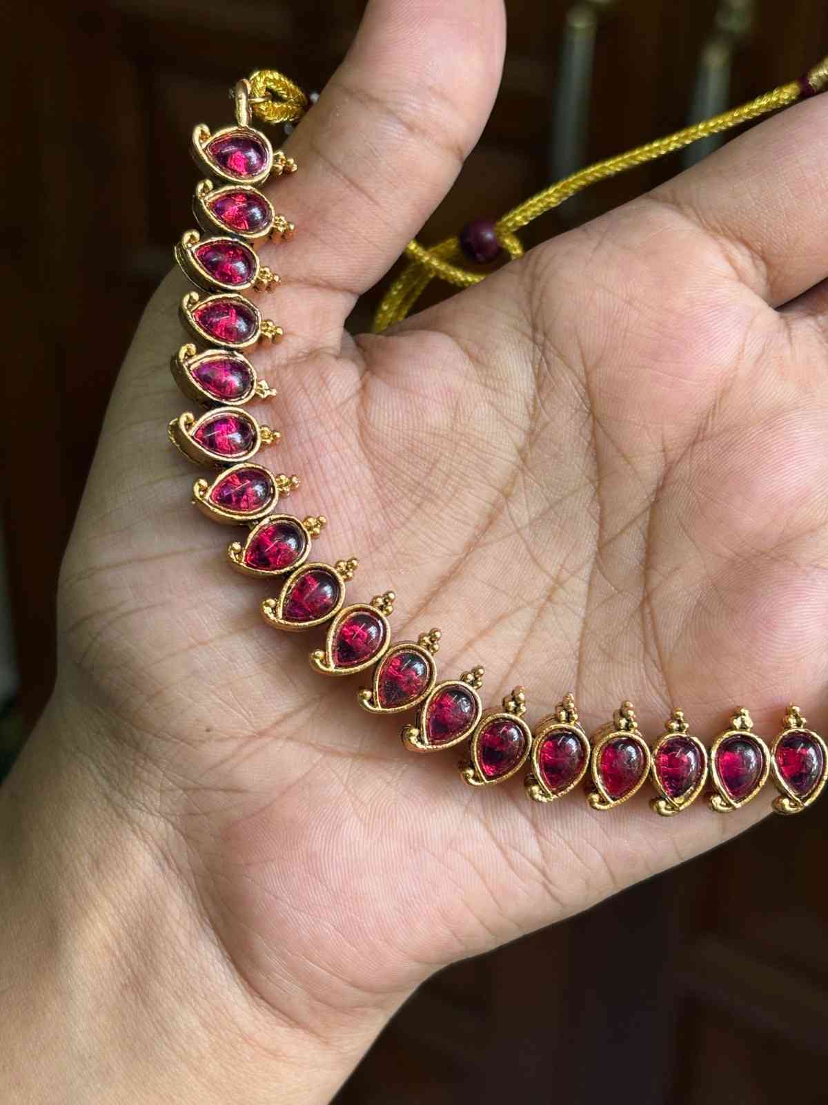 N0307 Matte finish Reversible 2 in 1 Necklace