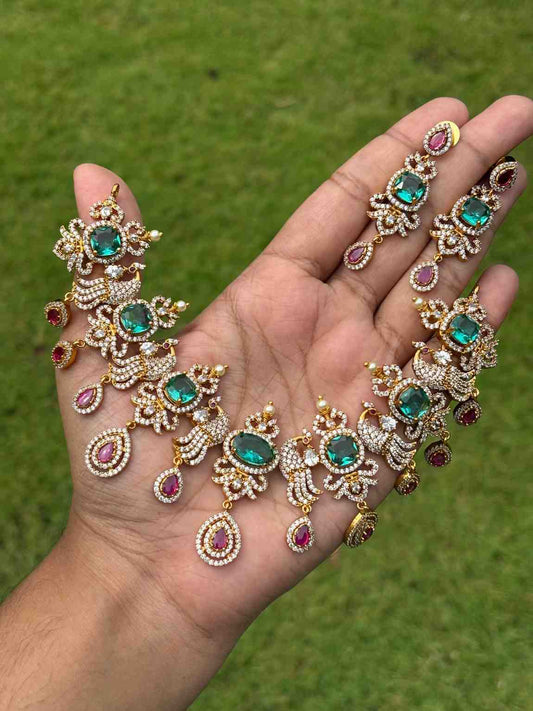 N0305 Premium Peacock Stone Necklace