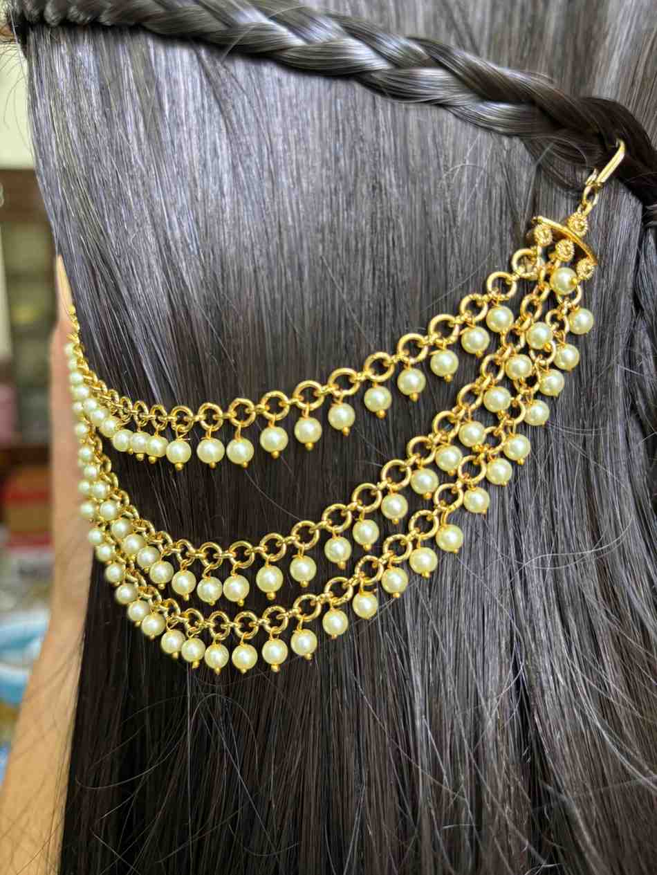 EC003 Medium Size Pearl 3 Layer Ear chain