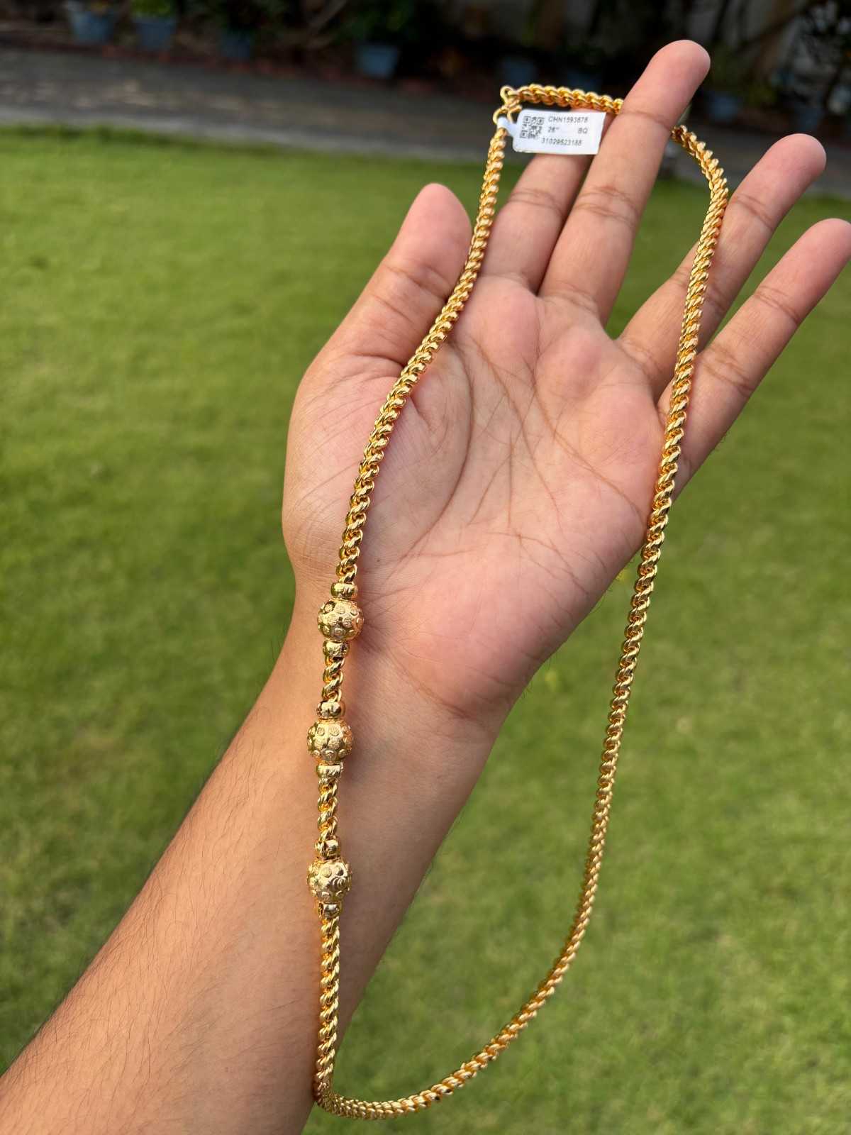 C017 Muruku Thali chain with Ball mogappu 26 inch long