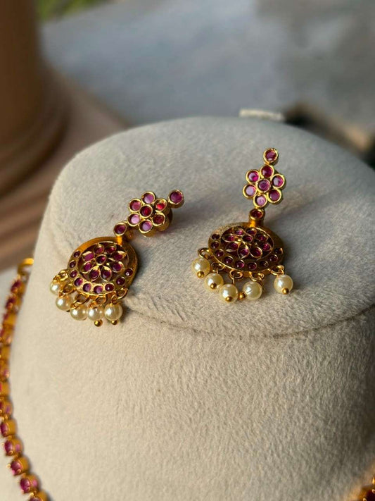 N0309 Ruby Color Traditional Atigai Necklace