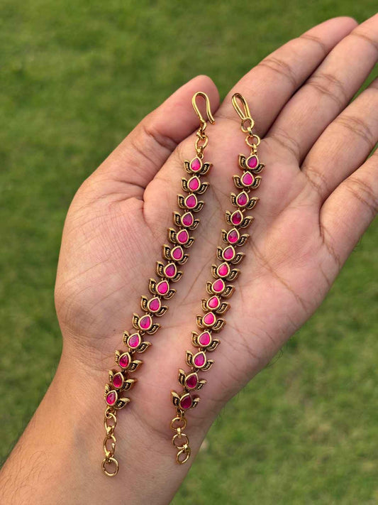 EC018  Jadau Kundan Brass Base Straight Mattal
