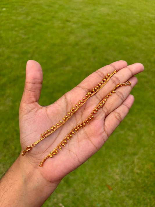 EC023 Gold Bead Single line mattal earchain