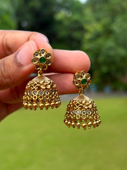 J0089 Small Size Floral Jhumka