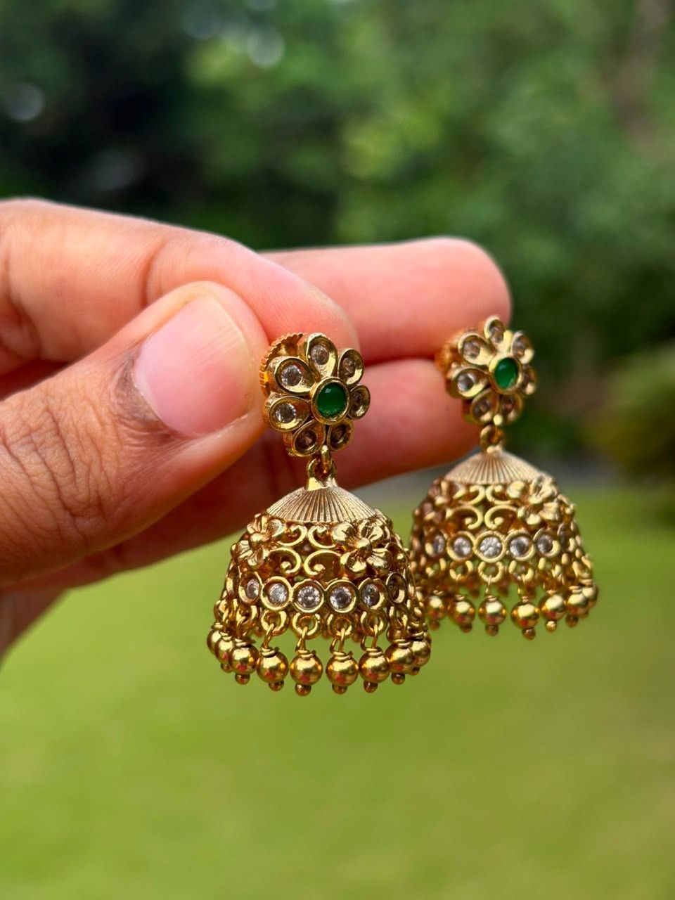 J0089 Small Size Floral Jhumka