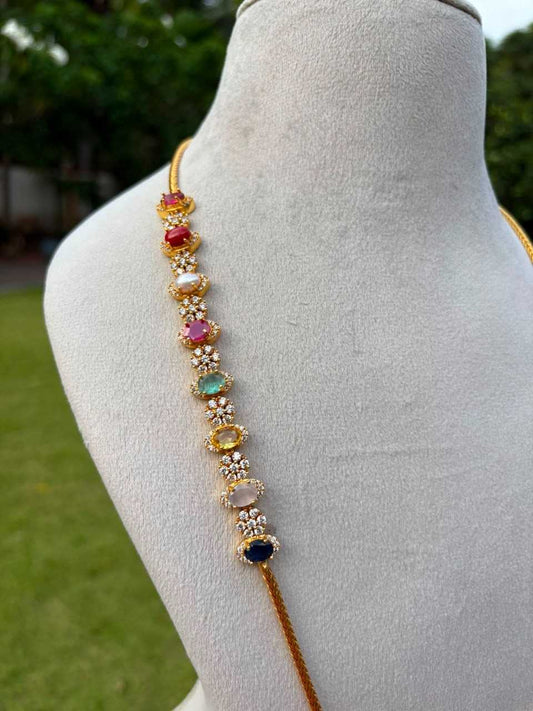 NOTE 2 WEEKS TO DISPATCH UNDER MAKING CAN PREBOOK HERE  C026 Microplated Navaratnam  Mogappu chain 30 inches