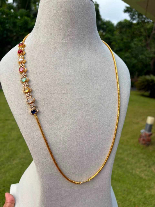 NOTE 2 WEEKS TO DISPATCH UNDER MAKING CAN PREBOOK HERE  C026 Microplated Navaratnam  Mogappu chain 30 inches
