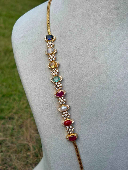 NOTE 2 WEEKS TO DISPATCH UNDER MAKING CAN PREBOOK HERE  C026 Microplated Navaratnam  Mogappu chain 30 inches