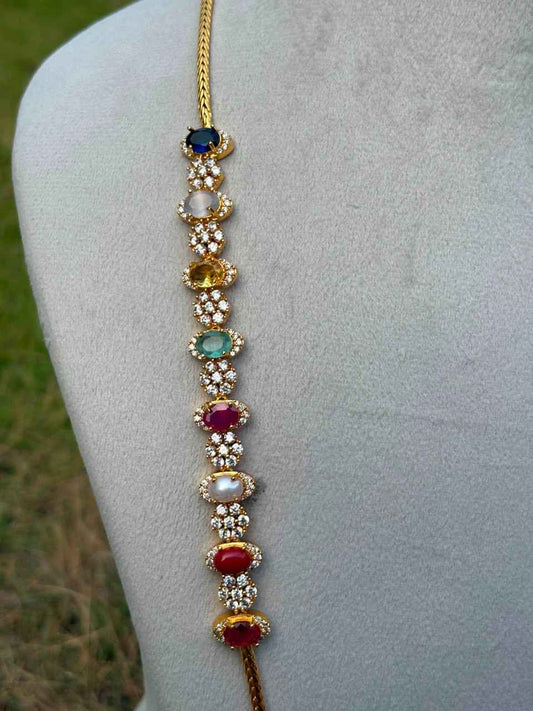 NOTE 2 WEEKS TO DISPATCH UNDER MAKING CAN PREBOOK HERE  C026 Microplated Navaratnam  Mogappu chain 30 inches