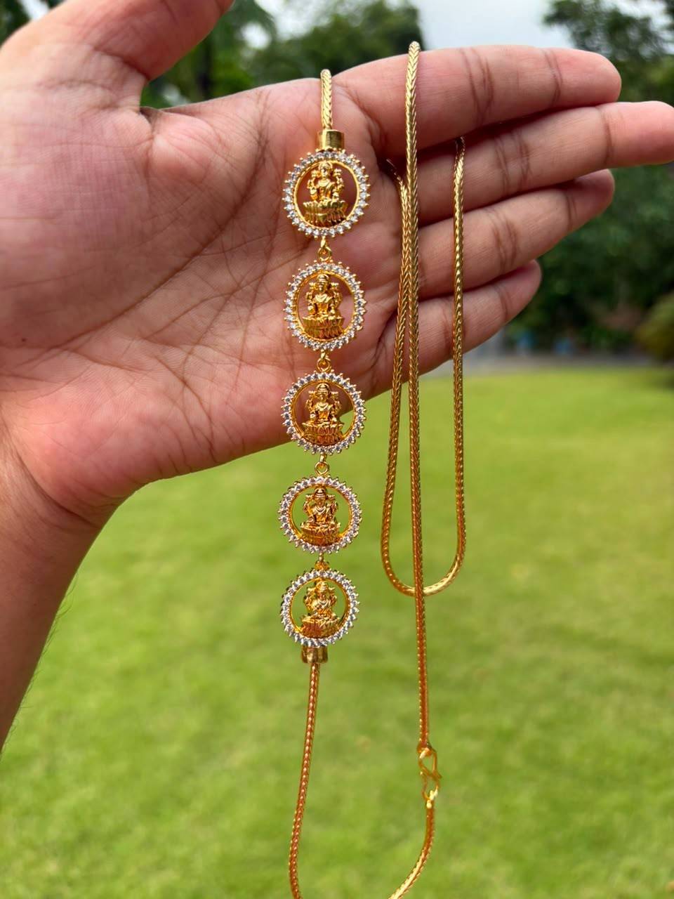 C025 Microplated Lakshmi Mogappu chain