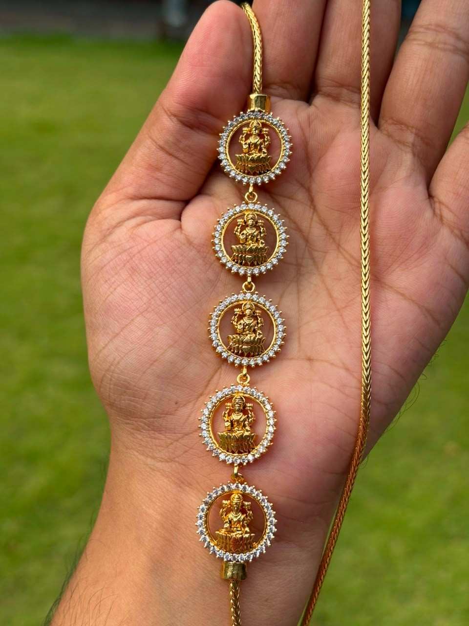 C025 Microplated Lakshmi Mogappu chain