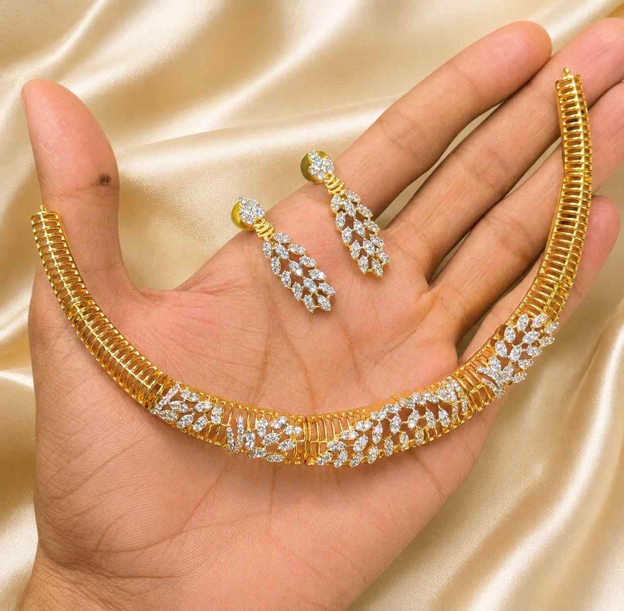 N0315 AD Stone Hasli Necklace