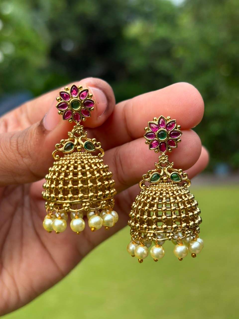 J0211 Floral Jhumka