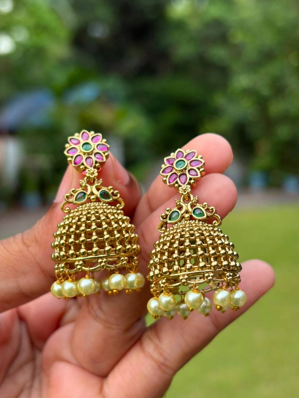 J0211 Floral Jhumka