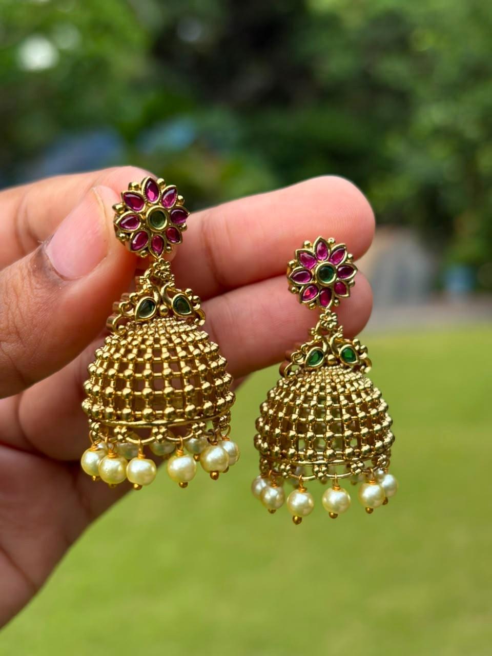 J0211 Floral Jhumka