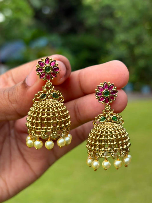 J0211 Floral Jhumka