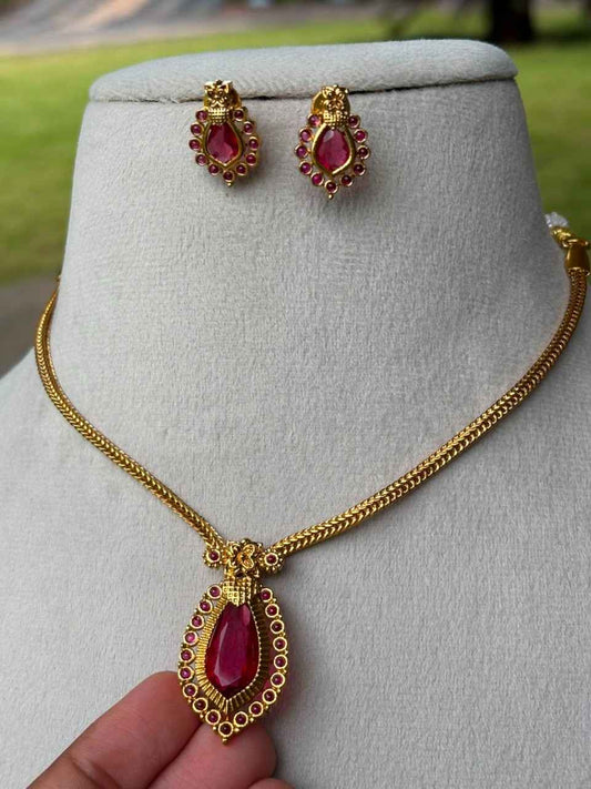 N0117 Premium Quality Traditional Palaka Design With Red Stone