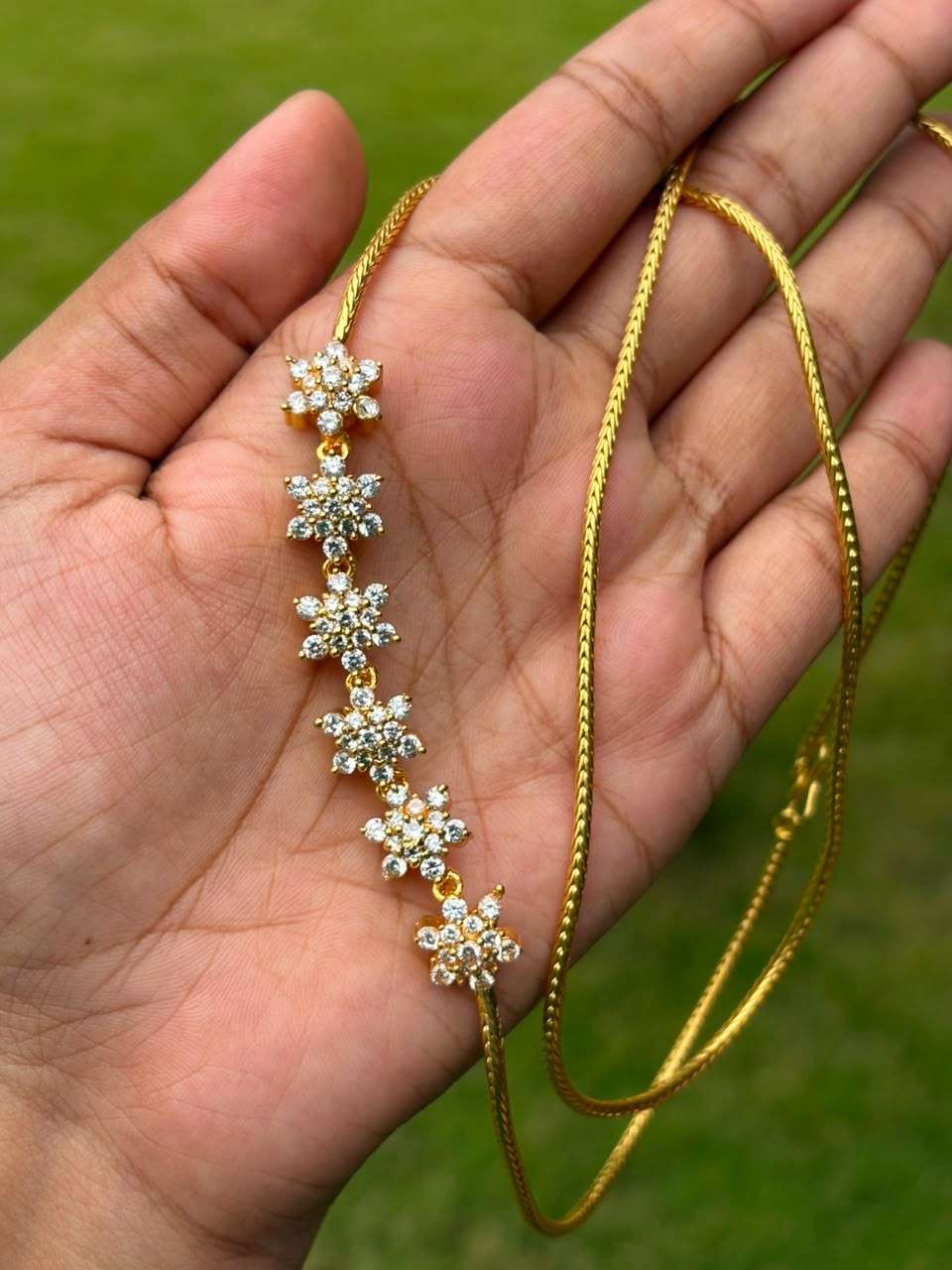 H0040 Premium Quality AD Floral 28 inch Mogappu Chain