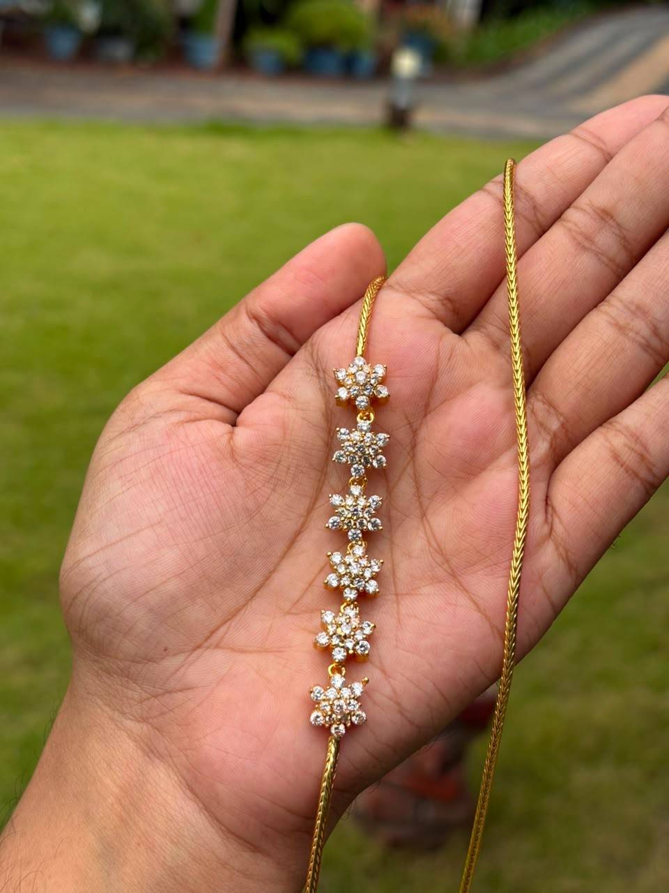 H0040 Premium Quality AD Floral 28 inch Mogappu Chain