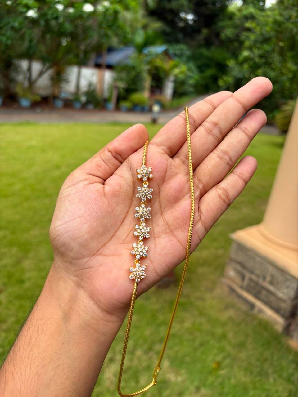 H0040 Premium Quality AD Floral 28 inch Mogappu Chain
