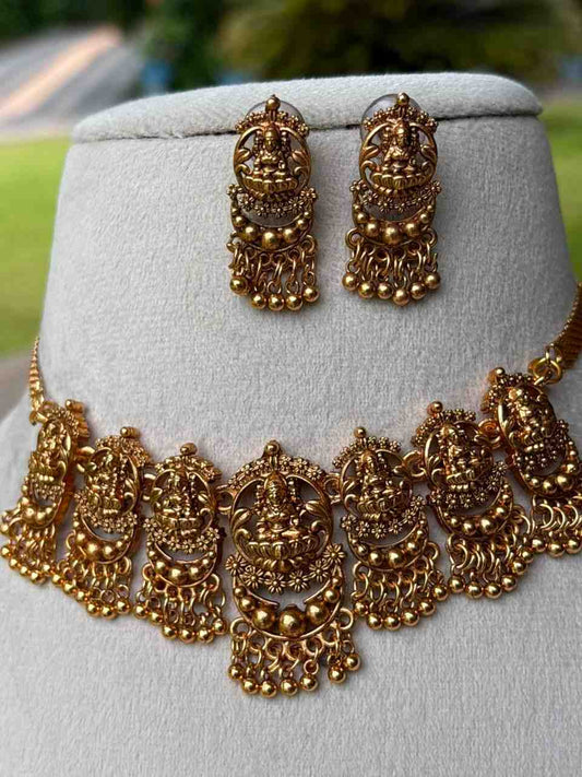 N0214 Matte finish Lakshmi Chocker/ Necklace