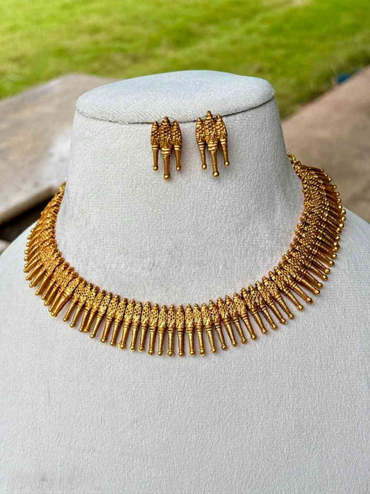 N0216 Premium Matte Finish Mulla Poov necklace