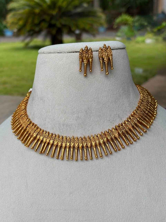 N0216 Premium Matte Finish Mulla Poov necklace