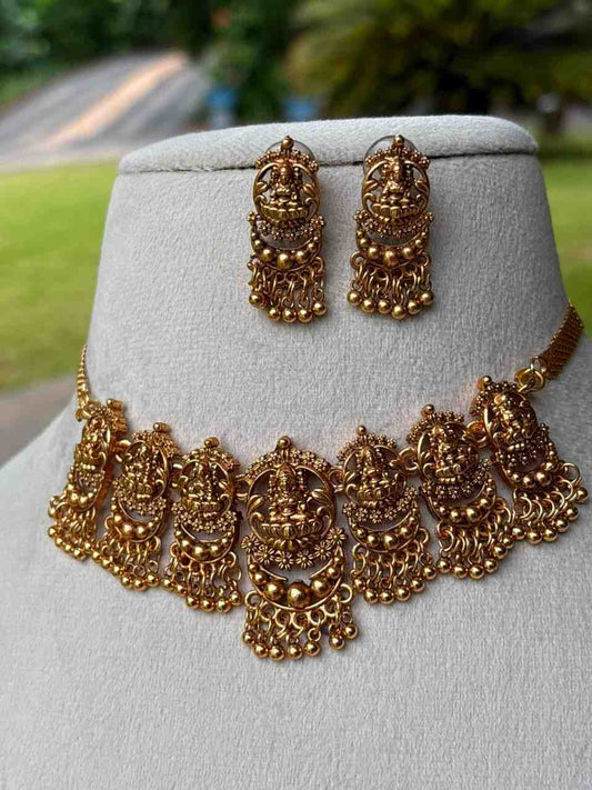 N0214 Matte finish Lakshmi Chocker/ Necklace
