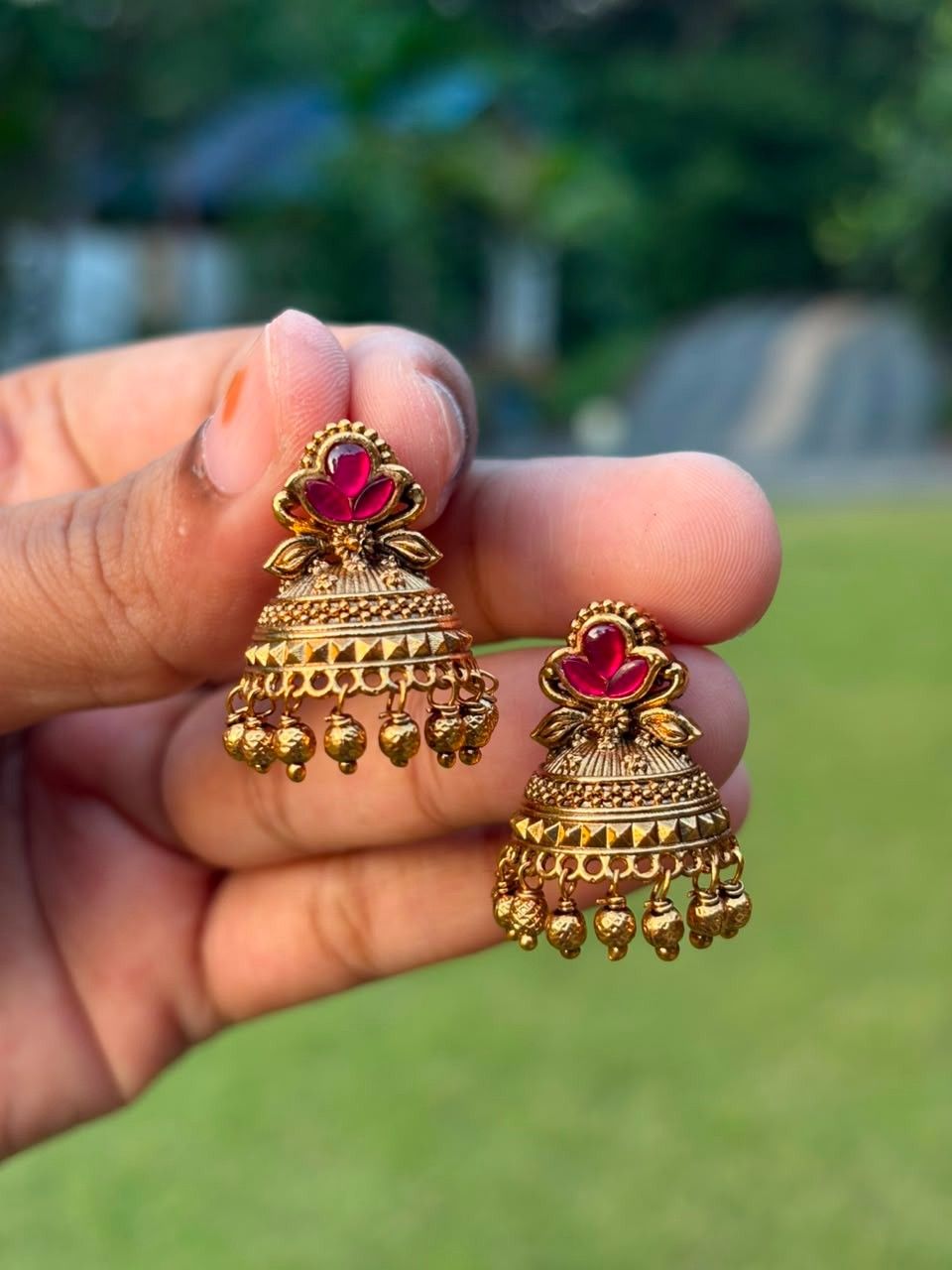 J0215 Jadau Kundan Small Size Jhumka