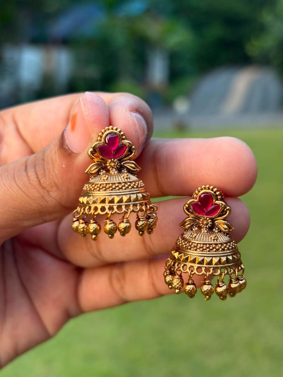J0215 Jadau Kundan Small Size Jhumka