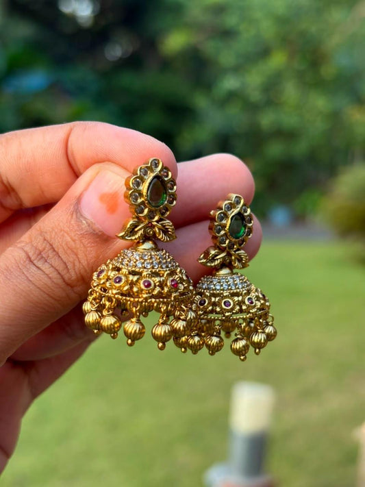 J0219 Green Small Size jhumka